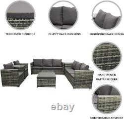 Sfs098 Rattan Garden Furniture 9 Seater Sofa Coffee Table Outdoor Patio Set