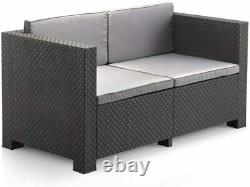 Shaf Plastic Rattan Garden Furniture Outdoor 4pcs Patio Sofa Set Chairs Table