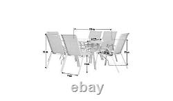 Sicily 6 Seater Garden Furniture Set Table and Chairs Patio Set With Parasol