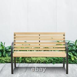 Slatted Garden Bench Seater Wooden Outdoor Patio Park Seating Furniture Seat