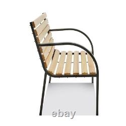 Slatted Garden Bench Seater Wooden Outdoor Patio Park Seating Furniture Seat