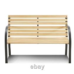 Slatted Garden Bench Seater Wooden Outdoor Patio Park Seating Furniture Seat