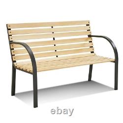 Slatted Garden Bench Seater Wooden Outdoor Patio Park Seating Furniture Seat