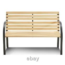 Slatted Garden Bench Seater Wooden Outdoor Patio Park Seating Furniture Seat