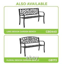 Slatted Garden Bench Seater Wooden Outdoor Patio Park Seating Furniture Seat