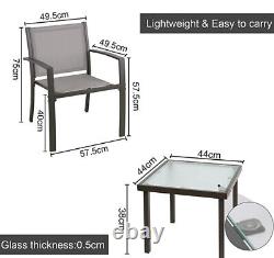 Stream Garden Furniture Set 2 Seater, Indoor Outdoor 3 Piece Patio Set + Table