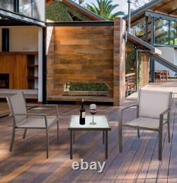 Stream Garden Furniture Set 2 Seater, Indoor Outdoor 3 Piece Patio Set + Table