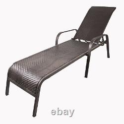 Sun Lounger Defects PP Rattan Woven Stackable Outdoor Garden Patio Furniture