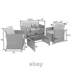 Table and Chairs Garden Furniture Rattan Outdoor Sofa Set Patio Bistro Corner