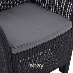 Table and Chairs Garden Patio Furniture Set 2Seat Cushioned Garden Balcony Patio