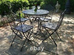 Tea For Four Vintage Style Iron Garden Table & 4 Chairs Patio Furniture 5pc Set