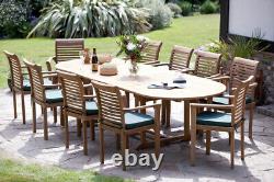 Teak Garden Furniture Antibes Giant Oval Stacking Quality Humber Teak Patio