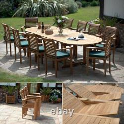 Teak Garden Furniture Antibes Giant Oval Stacking Quality Humber Teak Patio