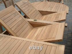 Teak Garden Furniture Antibes Giant Oval Stacking Quality Humber Teak Patio