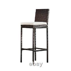 Teamson Home 5 Pcs Rattan Garden Patio Furniture Bar Dining Table & Chair Set