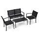 Textoline Garden Furniture Set 4pc Chairs Sofa Table Outdoor Patio Conservatory