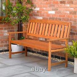Three Seater Hardwood Garden Patio Bench 3 Seat Chair Garden Furniture