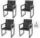 Top Quality Charcoal Grey Set Of 4 Metal Chairs Patio Terrace Garden Furniture