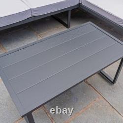 Tuscany 5 Seater Steel & Rope Garden Sofa & Table Set Furniture Patio Balcony