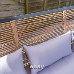 Tuscany 5 Seater Steel & Rope Garden Sofa & Table Set Furniture Patio Balcony