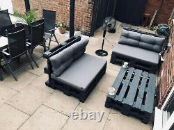 Two Grey Indoor/Outdoor Rustic Patio Garden Pallet Furniture Chairs