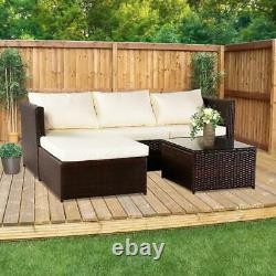 UK Rattan Garden Furniture Set Outdoor Table Chair Sofa Conservatory Patio Brown