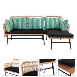 Uk Rattan Garden Furniture Set 3 Piece Chairs Sofa Table Outdoor Patio Set