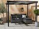 Universal Grey Garden Corner Sofa Dark Cushions Patio Furniture Fast Delivery