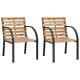 Vidaxl 2x Garden Chairs Wood Outdoor Patio Seating Furniture Armchair Seat
