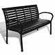 Vidaxl Garden Bench 125cm Steel And Wpc Black Outdoor Patio Park Seat Chair