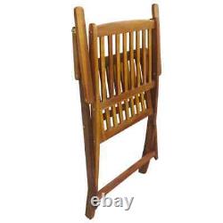 VidaXL Solid Acacia Wood Outdoor Dining Set 5 Piece Garden Folding Table Chair
