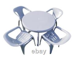 White Patio Furniture, Patio Table and Chair Set, Garden Patio Furniture
