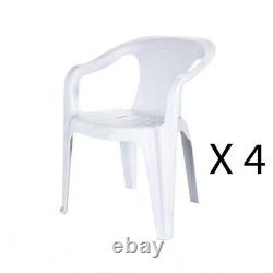 White Patio Furniture, Patio Table and Chair Set, Garden Patio Furniture