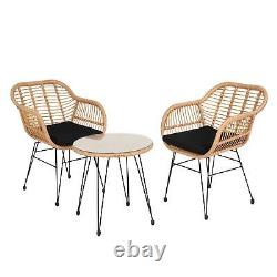 Wicker Bistro Sets Outdoor Garden Furniture Table Rattan Chairs Seat Patio UK