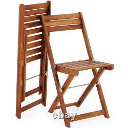 Wooden Balcony Set 3 Pcs 1 Table 2 Chairs Furniture Patio Outdoor Garden Bistro