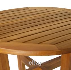 Wooden Garden Bar Set Outdoor Patio Furniture Tall Table Pub Chair 2 High Stools