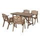 Wooden Garden Furniture 5 Piece Chairs Sofa Coffee Table Outdoor Patio Set
