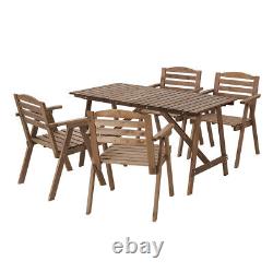 Wooden Garden Furniture 5 Piece Chairs Sofa Coffee Table Outdoor Patio Set