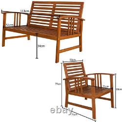 Wooden Garden Furniture Patio Bistro Set FSC Certified 4 Seater Acacia Hardwood