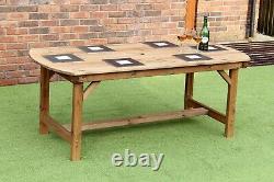 Wooden Garden Furniture Patio Set 6ft Table & 6 Chairs Fully Assembled