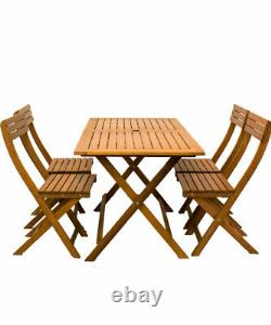 Wooden Garden Furniture Set 4 Seater Dining Outdoor Table Chairs Hardwood Patio