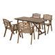 Wooden Garden Furniture Set Dining Outdoor Table Folding Chairs Hardwood Patio