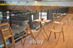 Wooden Garden Furniture Set Table & 4 Chairs Teak Folding Bistro Set Patio