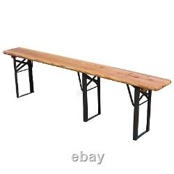 Wooden German Beer Table Bench Set Pub Party Patio Garden Furniture Trestle Legs