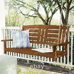 Wooden Outdoor Swing Porch Hanging Seat Bench Patio Chair Garden Deck Furniture