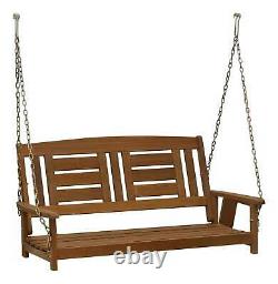 Wooden Outdoor Swing Porch Hanging Seat Bench Patio Chair Garden Deck Furniture