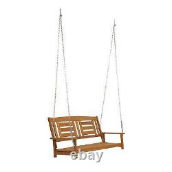 Wooden Outdoor Swing Porch Hanging Seat Bench Patio Chair Garden Deck Furniture