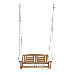 Wooden Outdoor Swing Porch Hanging Seat Bench Patio Chair Garden Deck Furniture