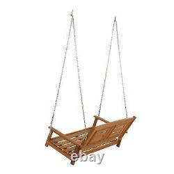 Wooden Outdoor Swing Porch Hanging Seat Bench Patio Chair Garden Deck Furniture