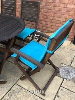 Wooden Table / 6 Chairs / Umbrella & Stand Garden Furniture Patio Set (yeovil)